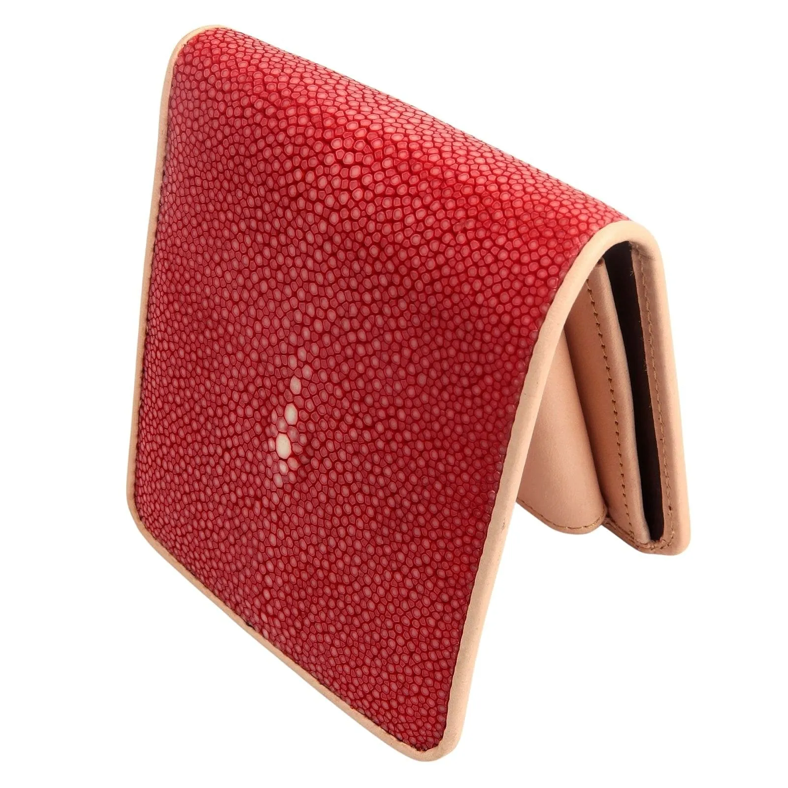 Thick Red Genuine Stingray Leather Wallet