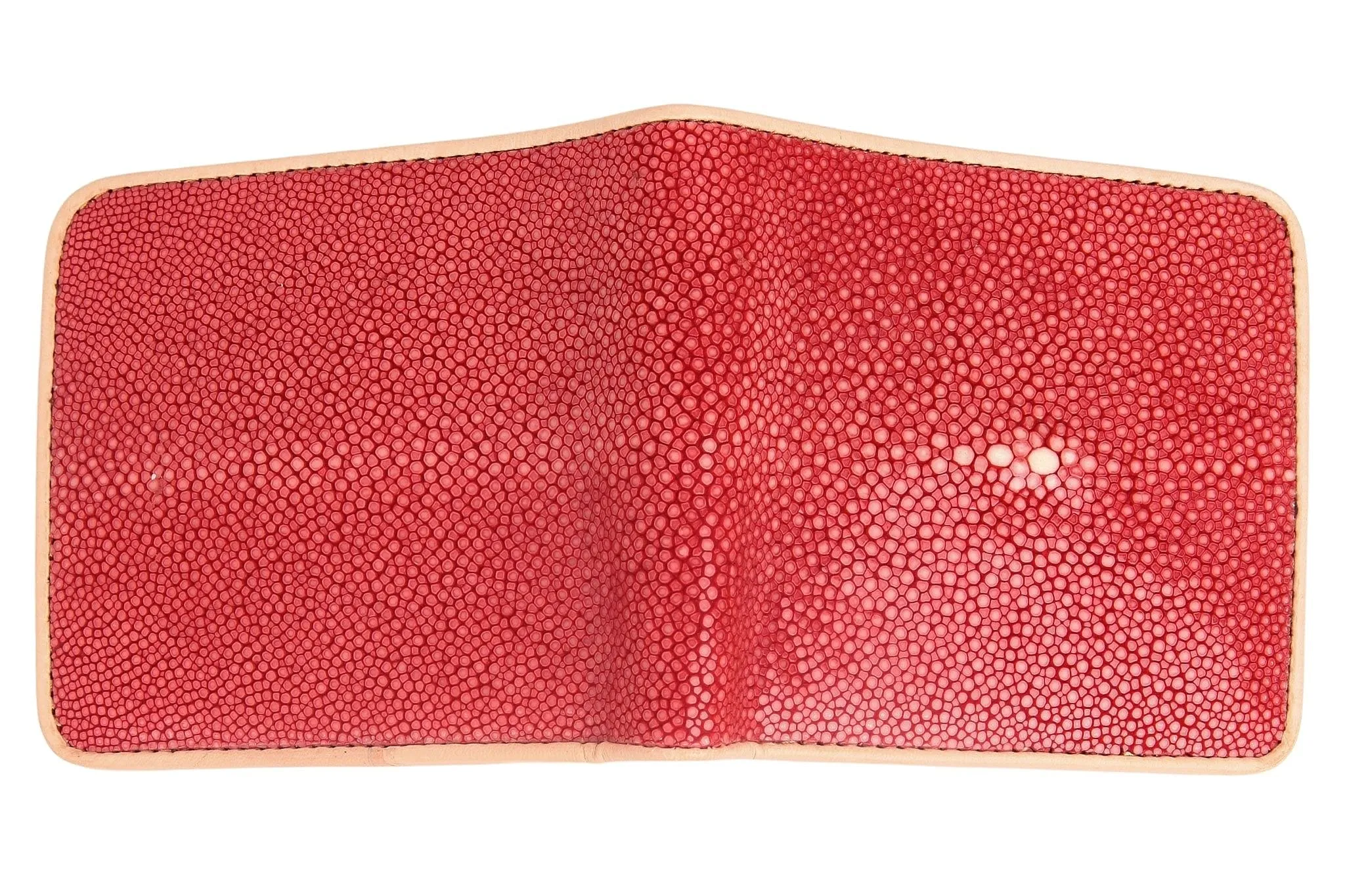 Thick Red Genuine Stingray Leather Wallet