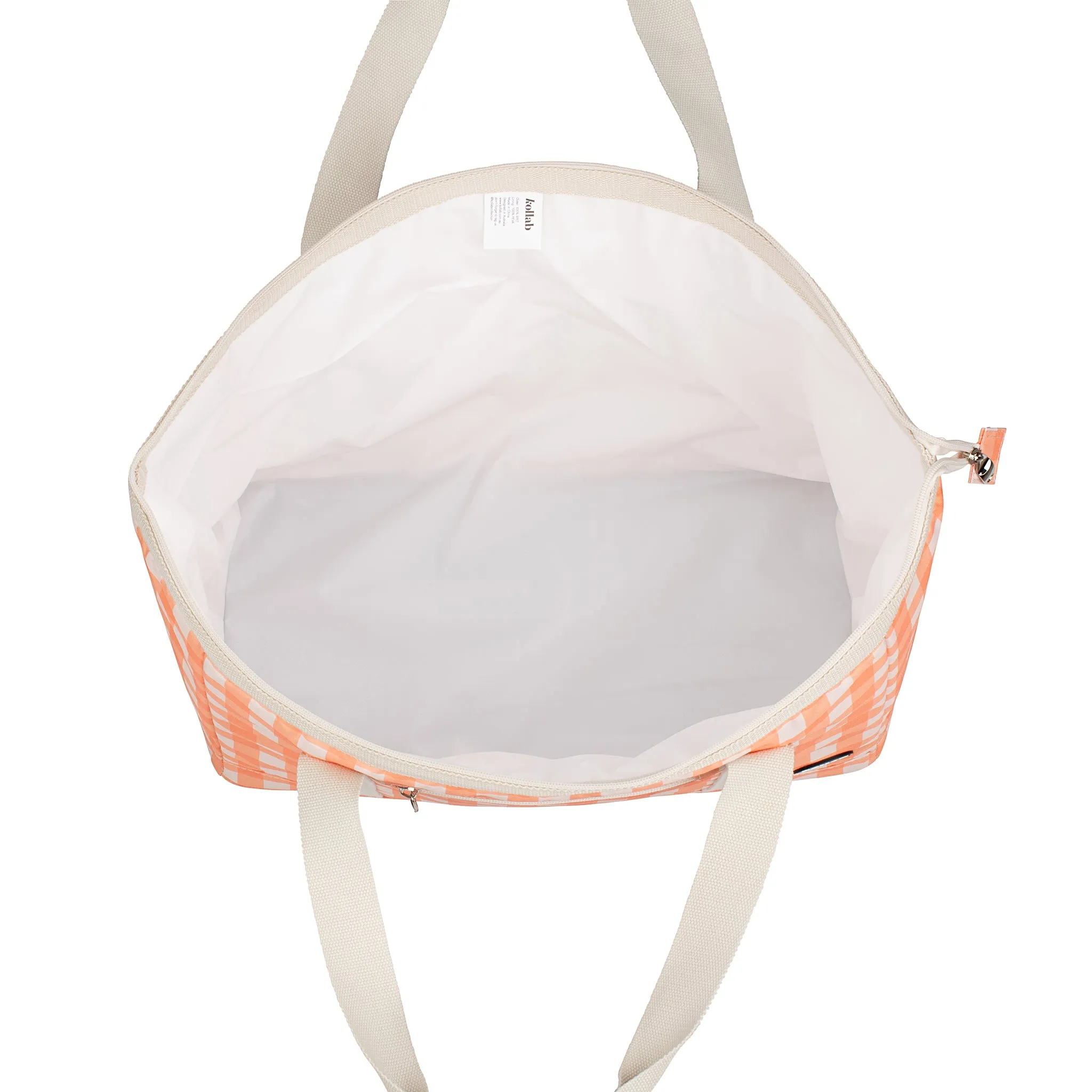 Tote Bag - Apricot Check