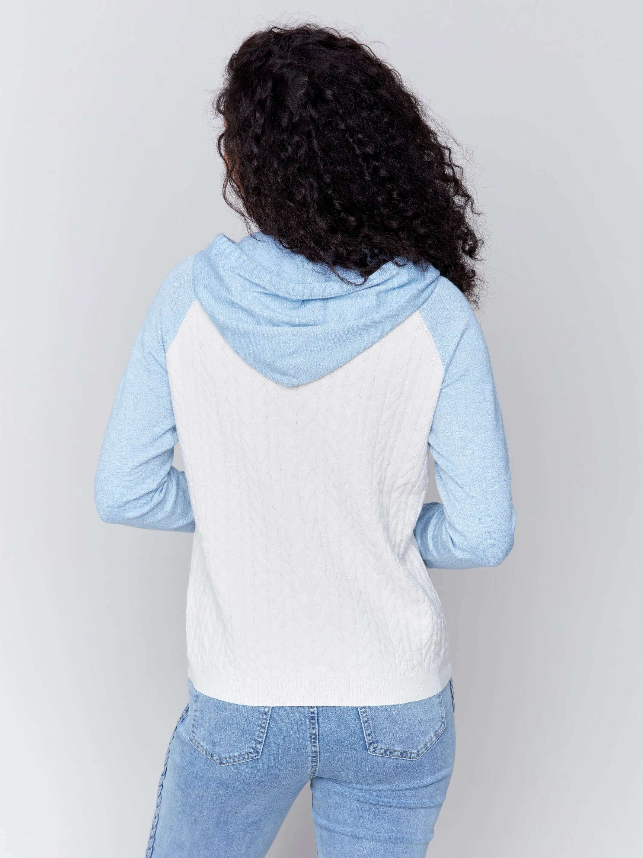 Two-Toned Hoodie Sweater - Frost