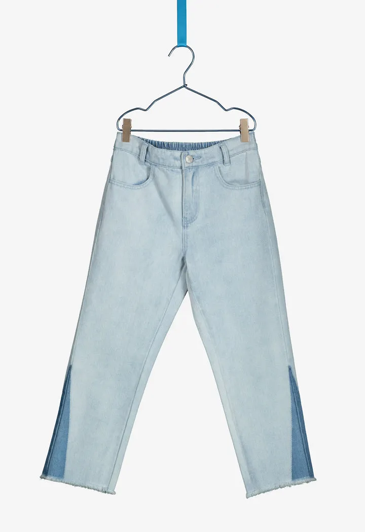 Two Toned Washed Denim Pants