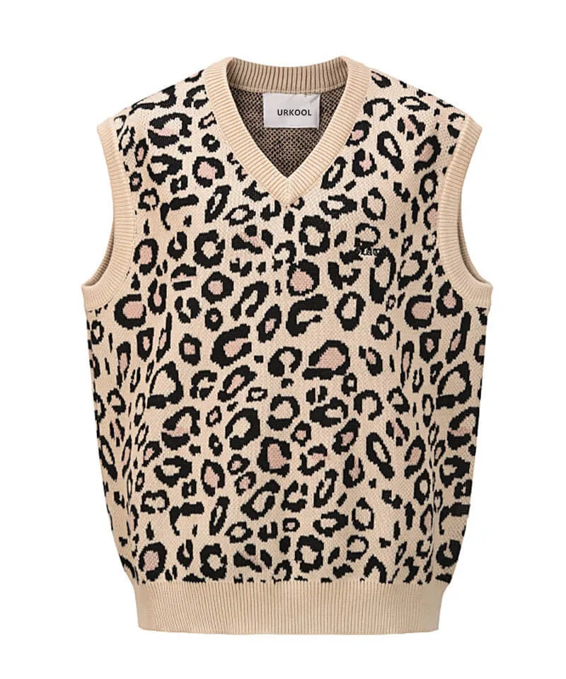 URKOOL  |Pullovers Leopard Patterns Unisex Street Style Cotton