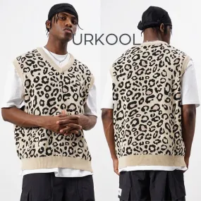 URKOOL  |Pullovers Leopard Patterns Unisex Street Style Cotton