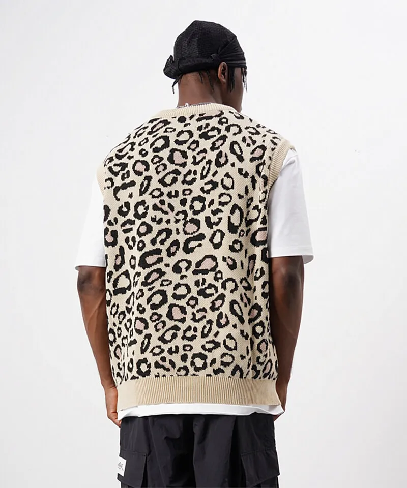 URKOOL  |Pullovers Leopard Patterns Unisex Street Style Cotton