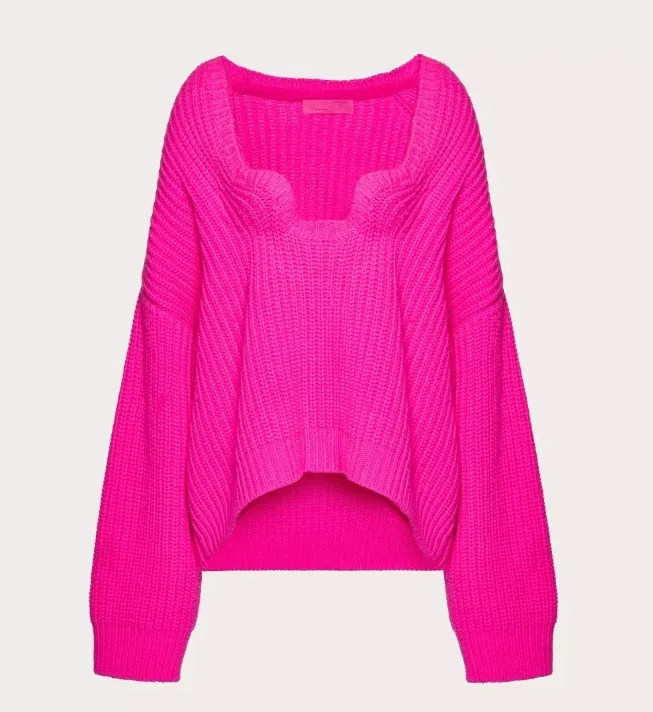 VALENTINO  |Casual Style Wool Long Sleeves Plain Medium Oversized