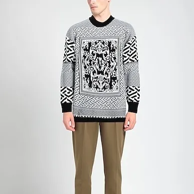 VERSACE  |Pullovers Unisex Wool Street Style U-Neck Long Sleeves Plain