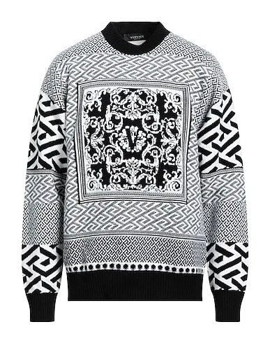 VERSACE  |Pullovers Unisex Wool Street Style U-Neck Long Sleeves Plain