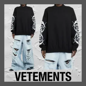 VETEMENTS  |Crew Neck Pullovers Wool Street Style U-Neck Long Sleeves