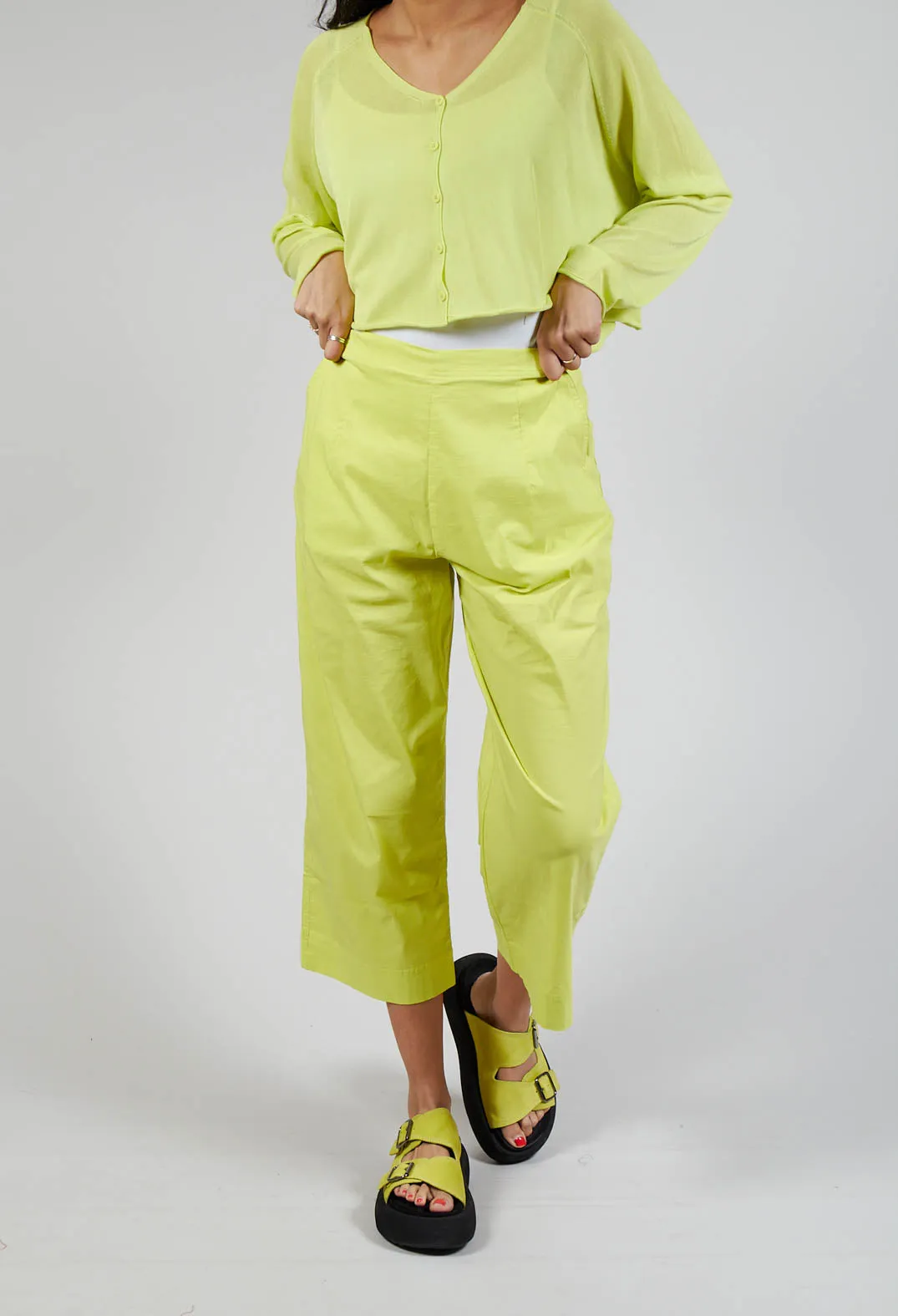 Wide Leg Cropped Trousers in Sun