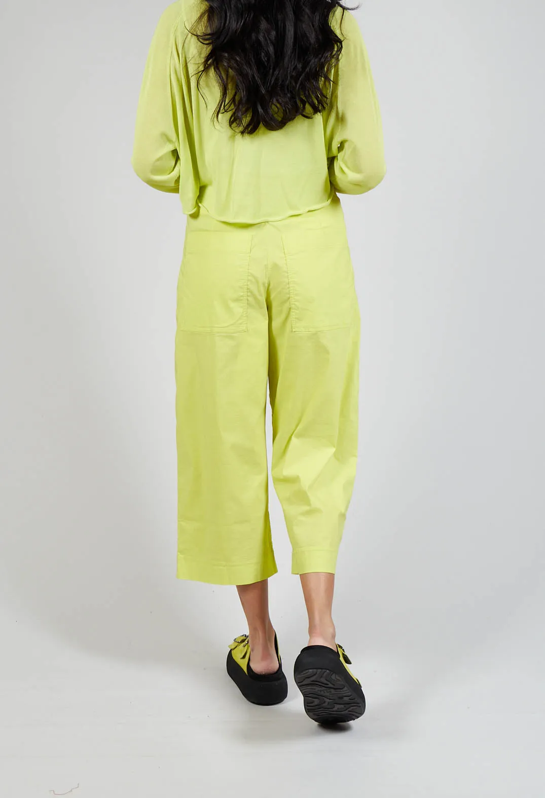 Wide Leg Cropped Trousers in Sun