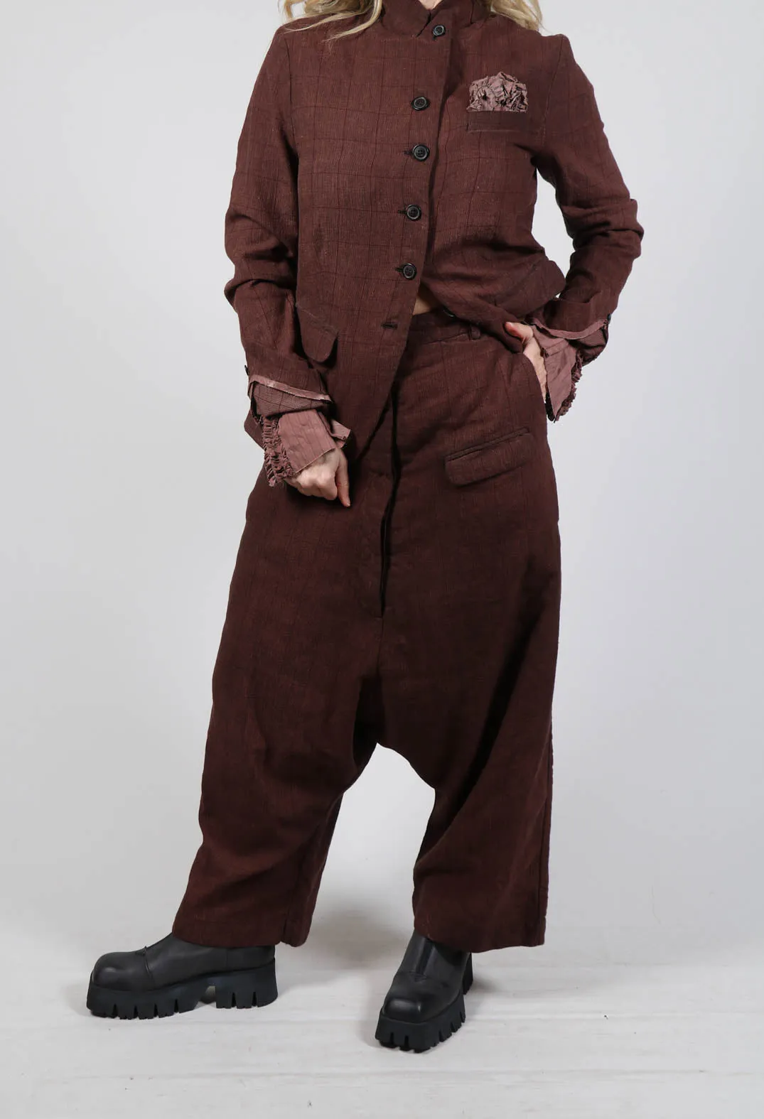 Wide Leg Trousers in Rust Cloud