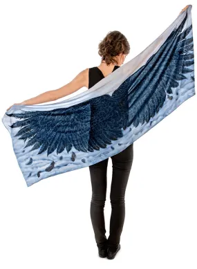 Wings of an Angel, black version, soft viscose scarf/wrap.