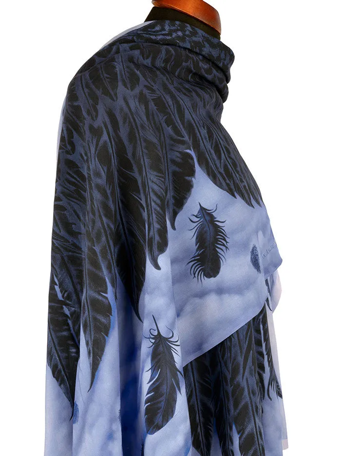 Wings of an Angel, black version, soft viscose scarf/wrap.