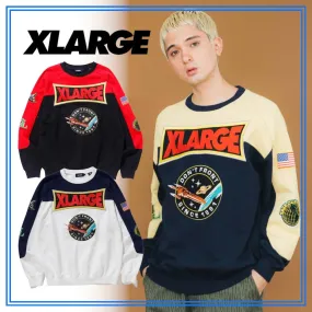 X-Large  |Pullovers Unisex Sweat Street Style Long Sleeves Plain