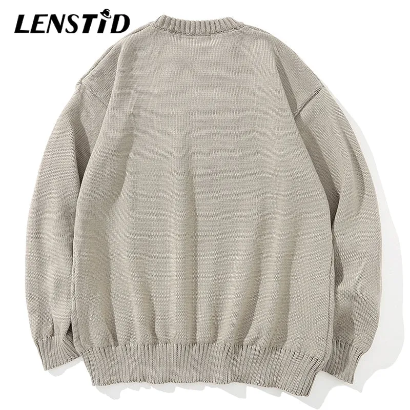 Xituodai Men Hip Hop Knitted Jumper Sweaters Angel Lightning Printed Streetwear Harajuku Autumn Oversize Hipster Casual Pullover