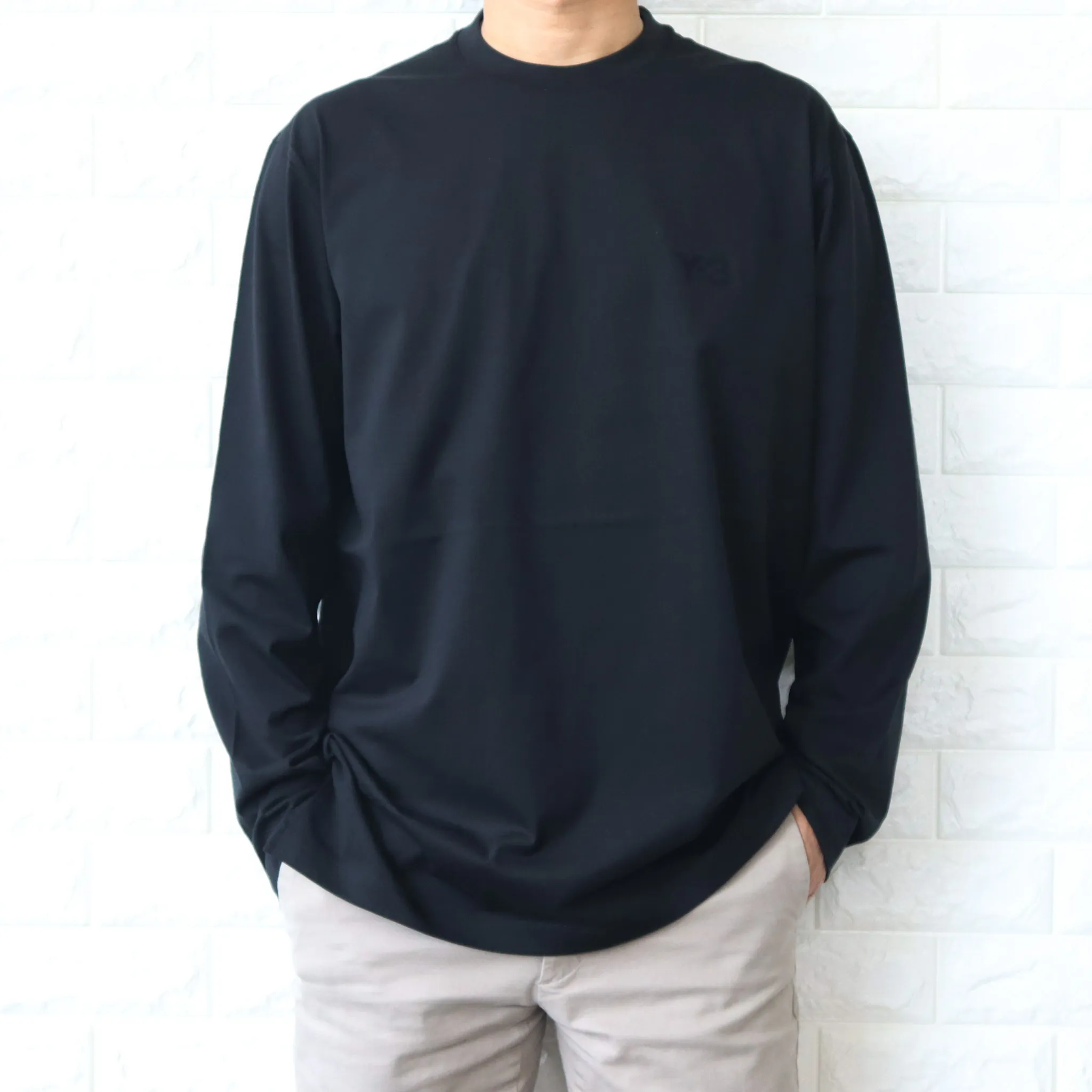 Y-3  |Crew Neck Unisex Street Style Long Sleeves Plain Cotton