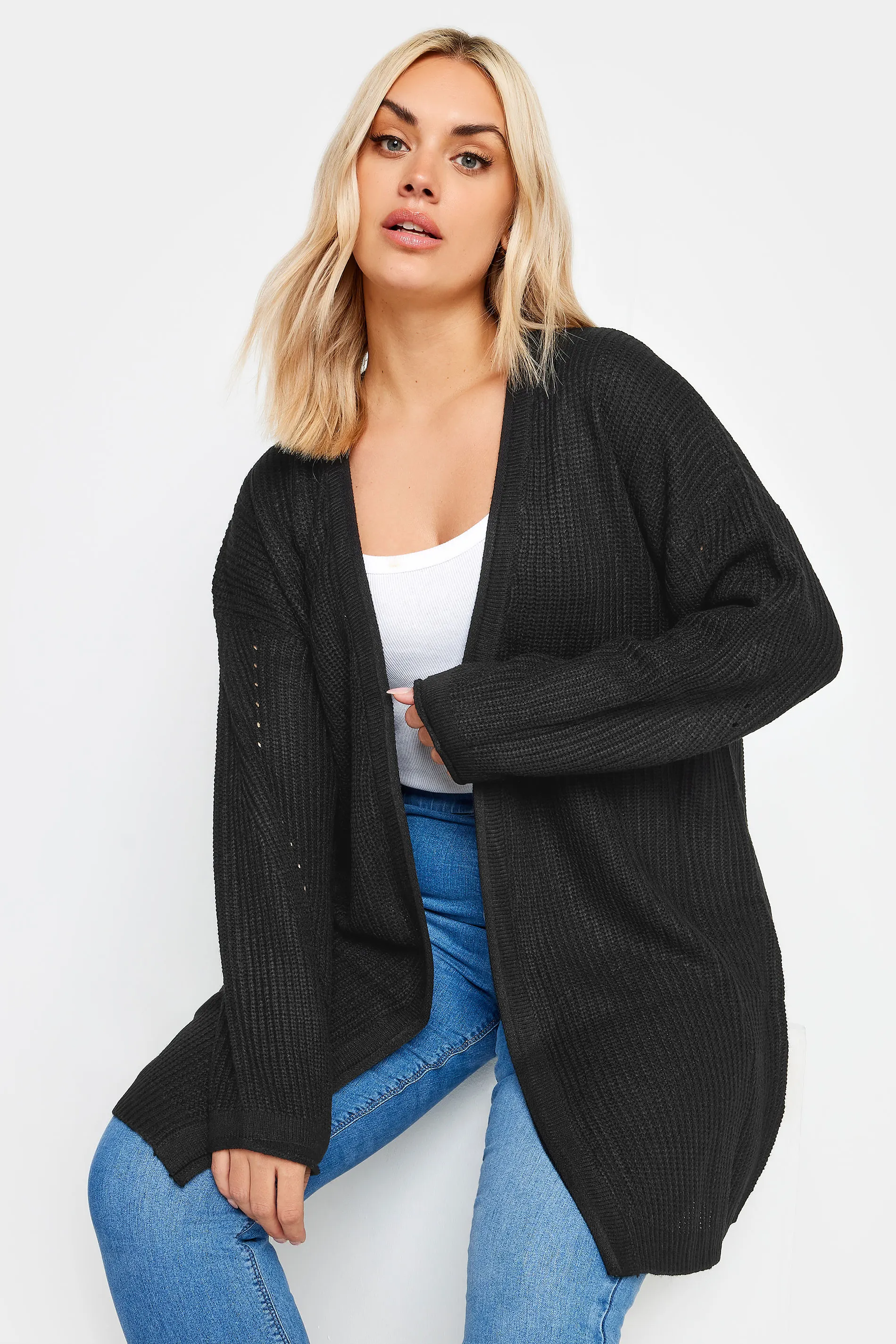 YOURS Curve Black Essential Knitted Cardigan