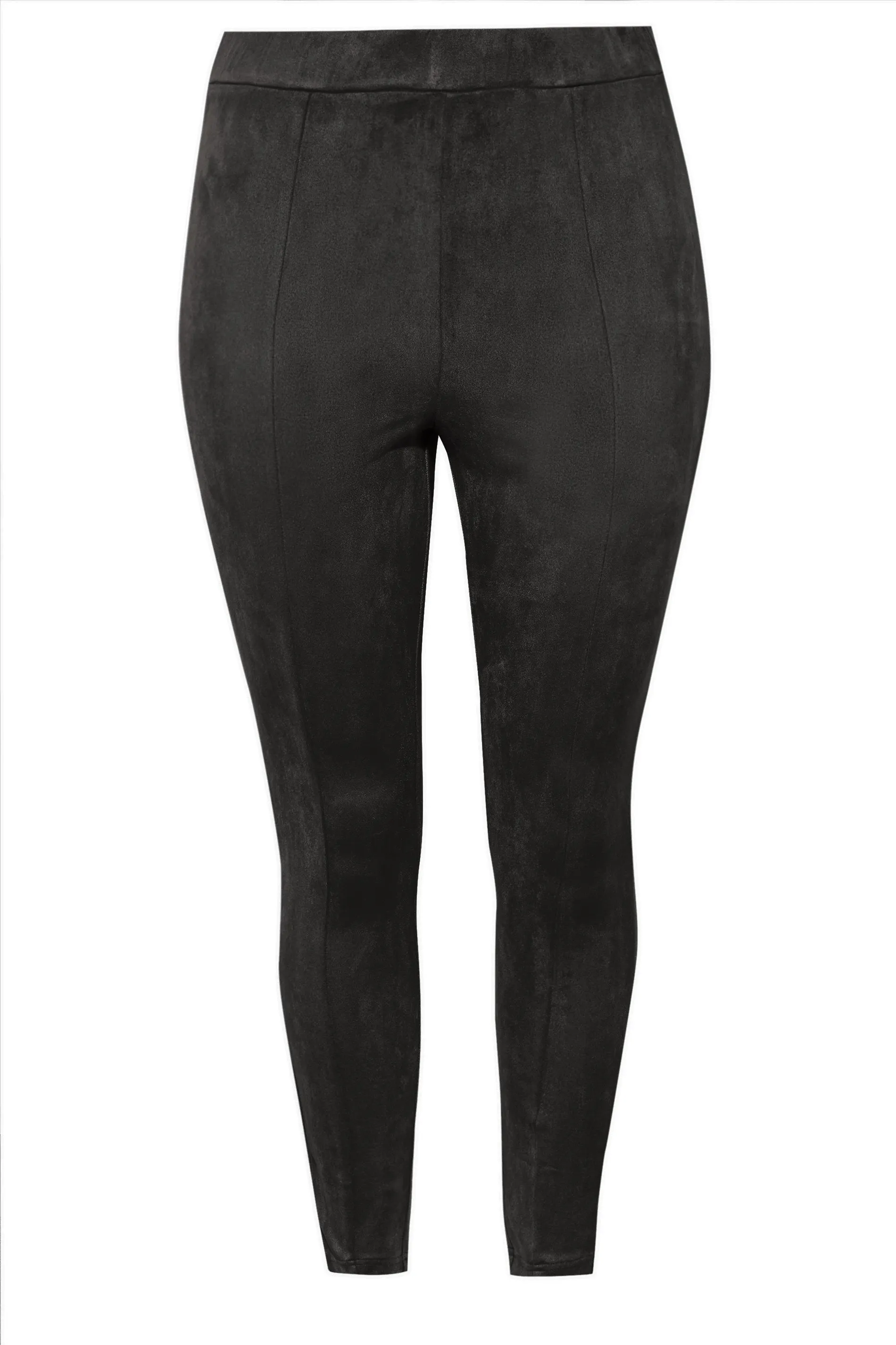 YOURS Curve Black Stretch Soft Touch Faux Suede High Waisted Leggings