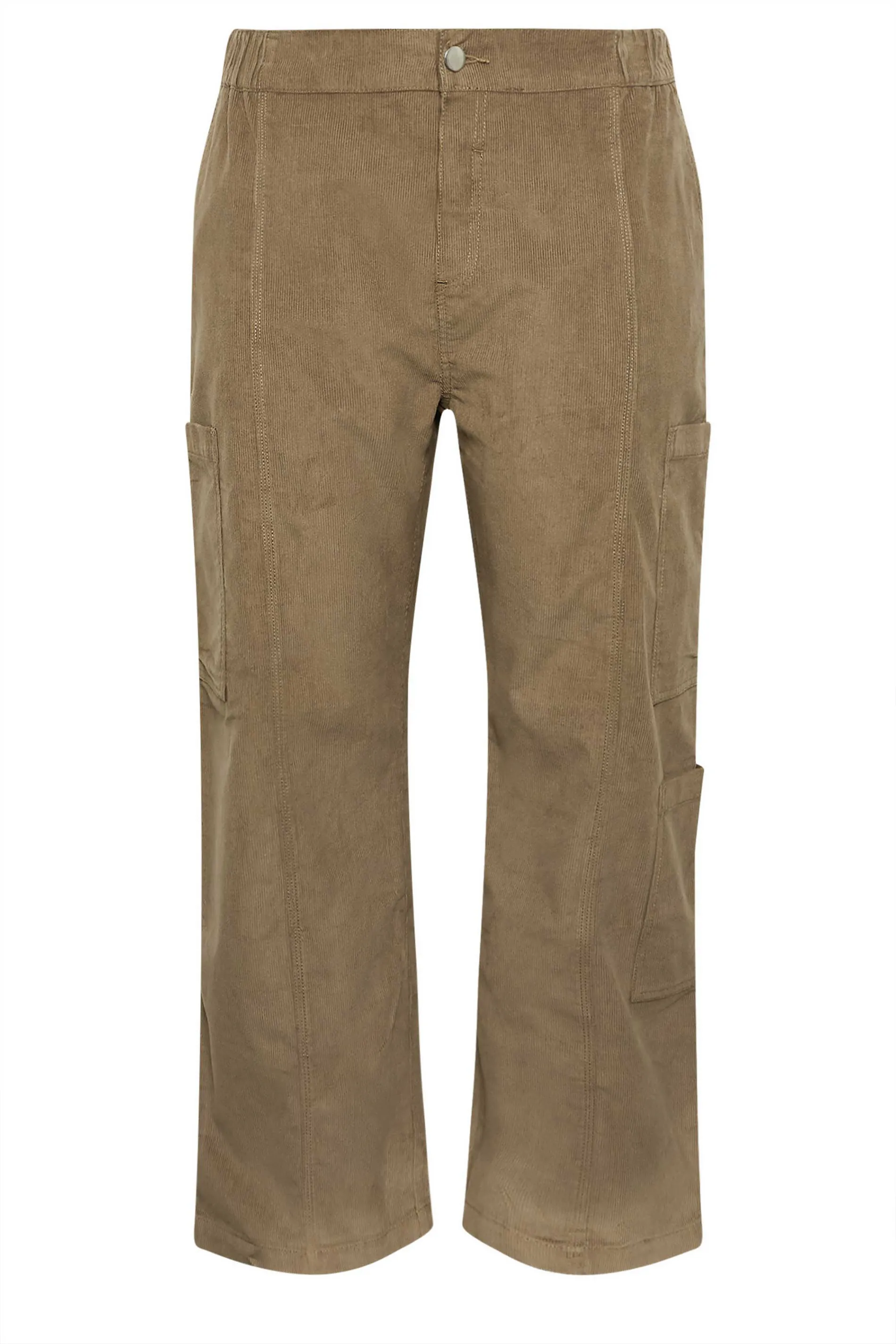 YOURS Curve Brown Cord Cargo Trousers