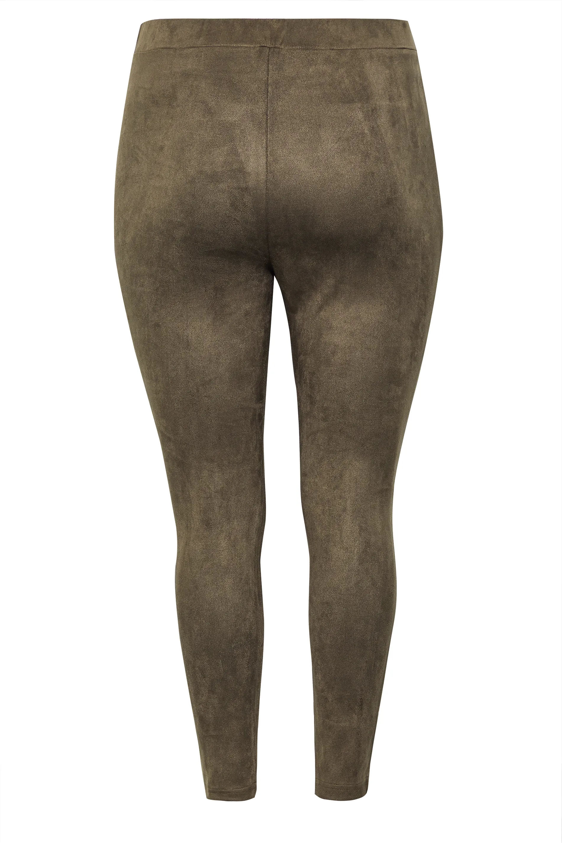 YOURS Curve Brown Stretch Soft Touch Faux Suede High Waisted Leggings