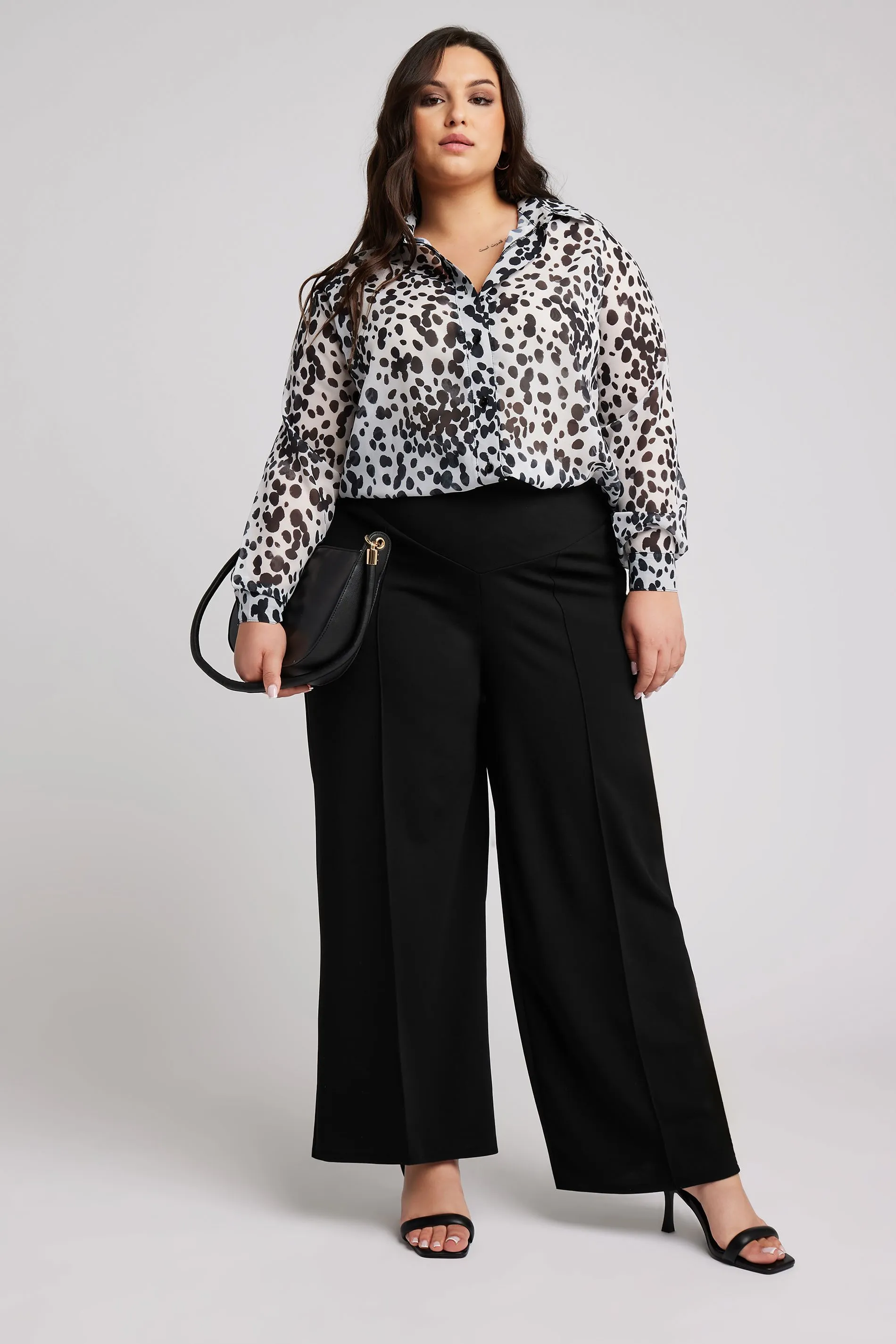 YOURS LONDON Curve Black Panelled Trousers