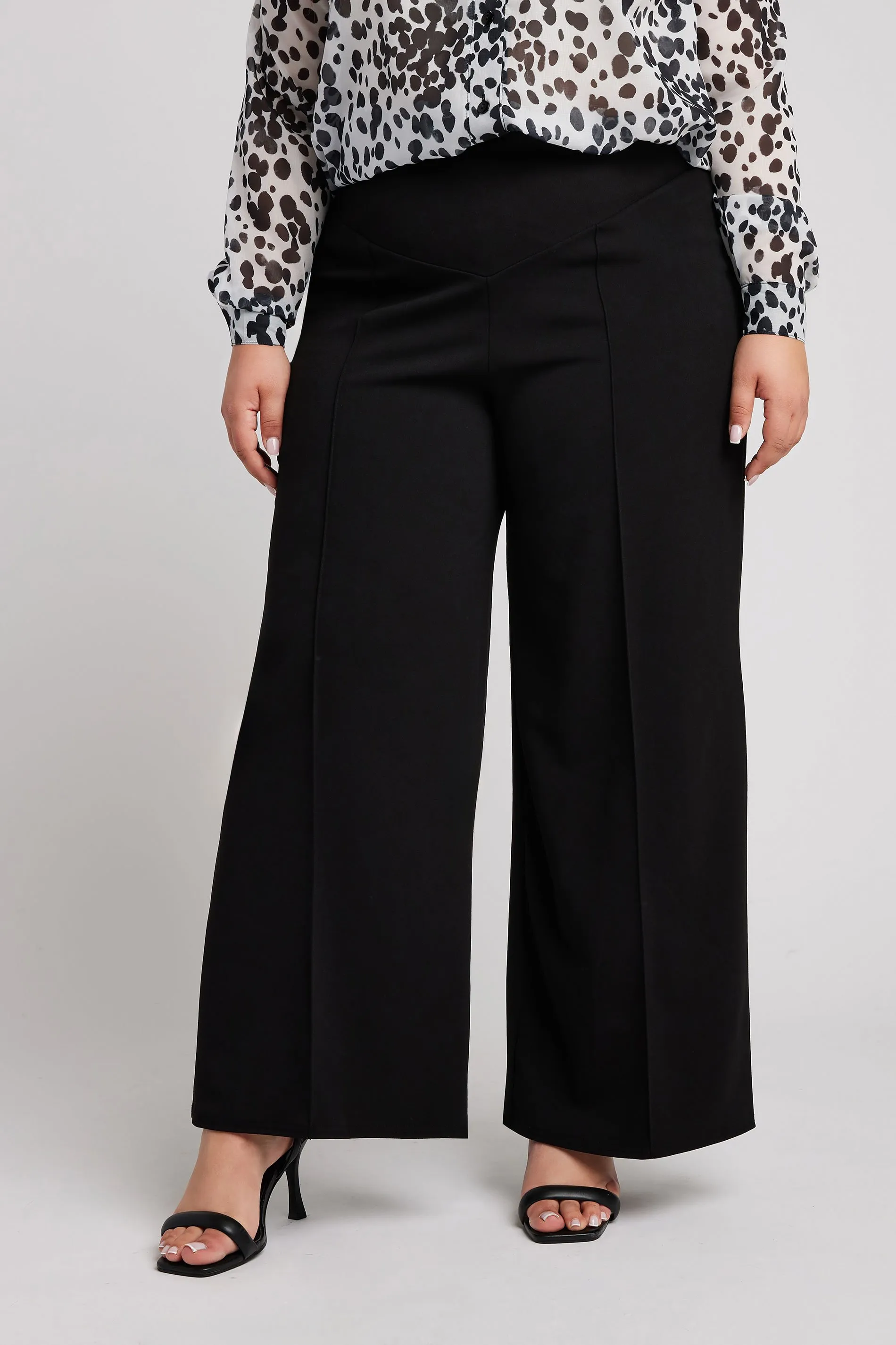 YOURS LONDON Curve Black Panelled Trousers