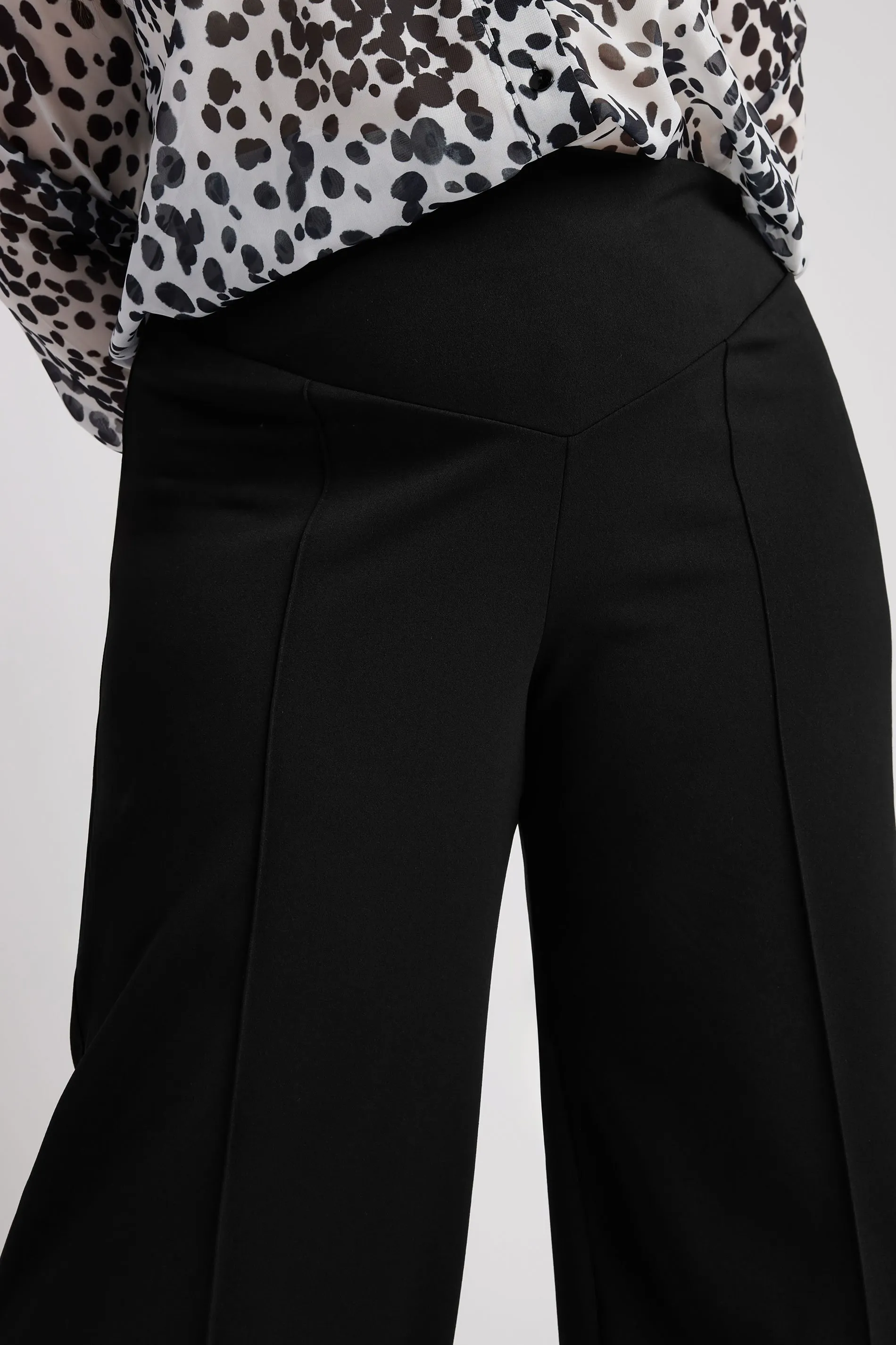 YOURS LONDON Curve Black Panelled Trousers