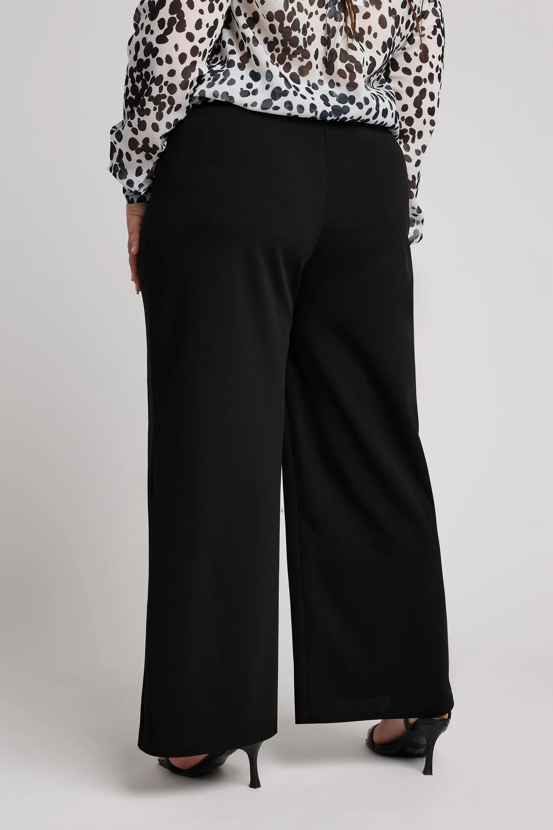 YOURS LONDON Curve Black Panelled Trousers